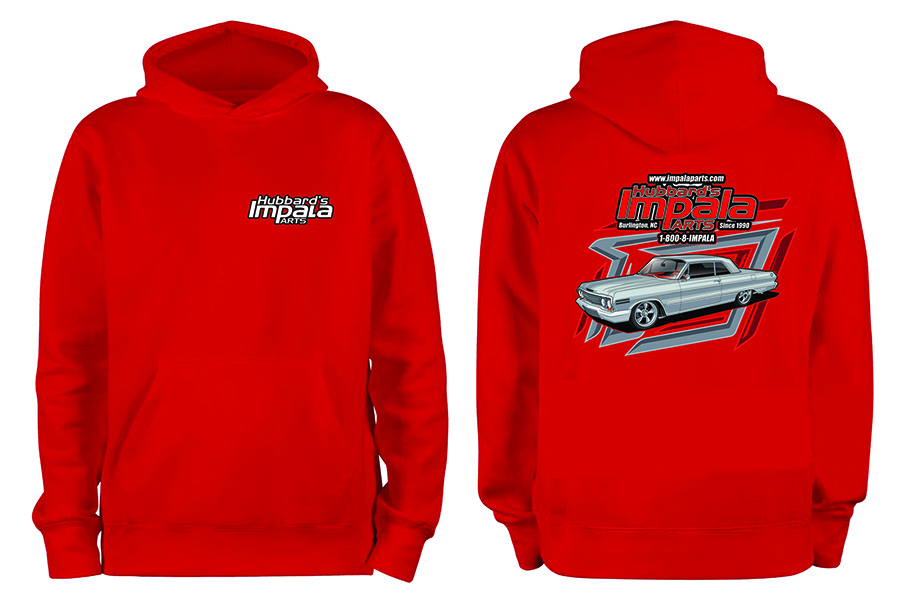 HUBBARDS IMPALA PARTS HOODIE 2023,L RED (EA)